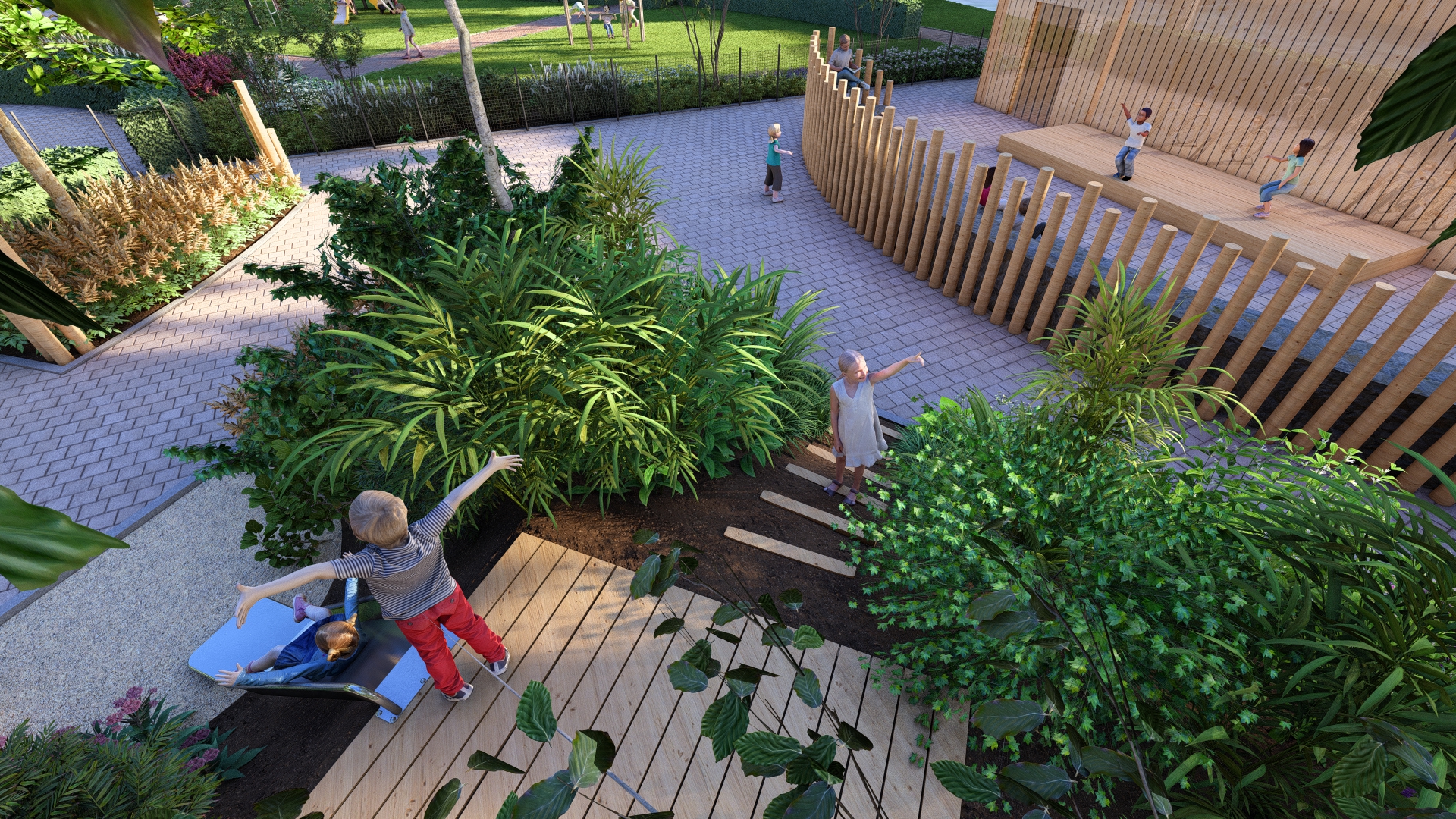 3D render De Groene Long_Dongen 3D render De Groene Long_Dongen- de speelheuvel